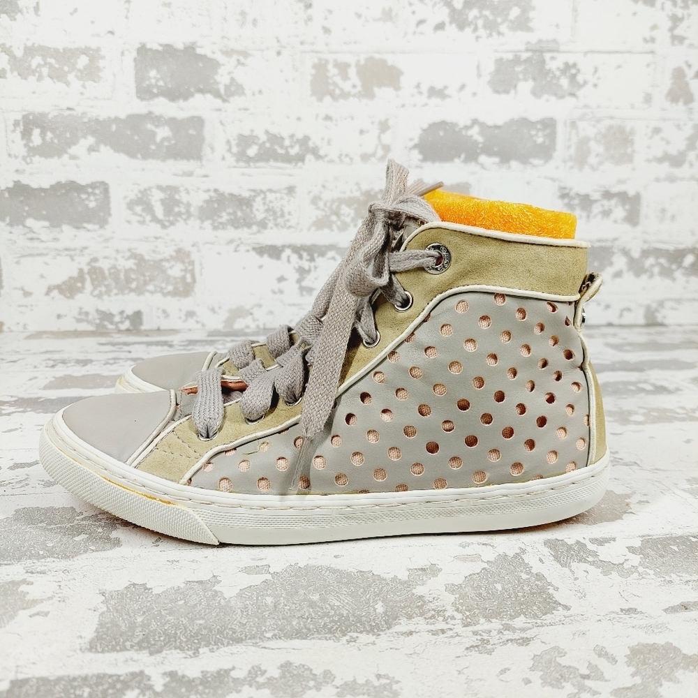 Geox Respira Grey Suede Leather Lace Up Round Toe Comfortable Sneakers B207